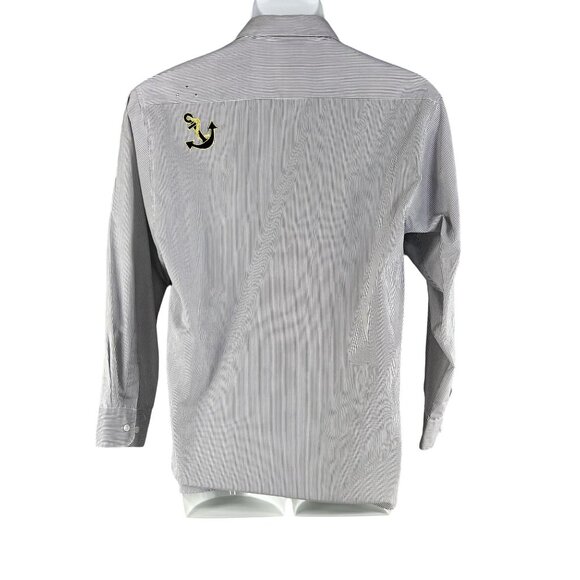 Las Olas Women Shirt L Lighthouse Embroidered Rhinestones Striped Nautical Artsy - Picture 3 of 16